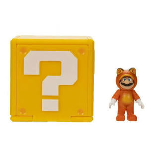 Super Mario Bros. Movie Tanooki Mario Mini 1” Action Figure & Question Box Display Stand