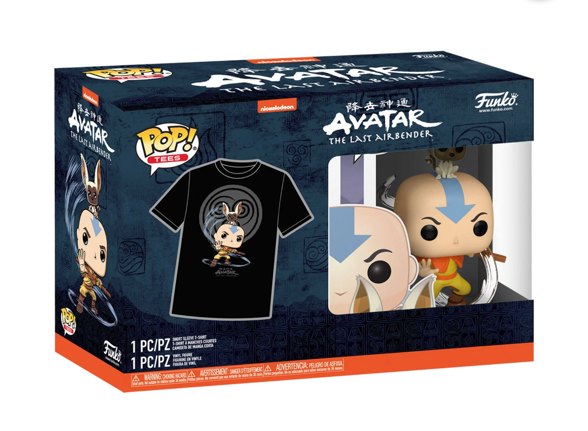 Funko Pop Tees Avatar The Last Airbender Aang with Momo Glow #534 Walmart Size Extra Large XL