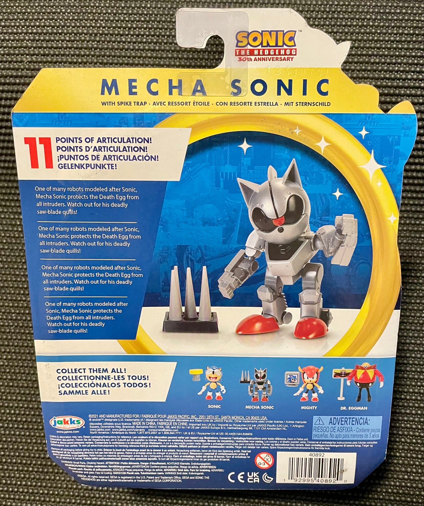 Sonic the Hedgehog Mecha Sonic with Spike Trap 4” Action Figure Jakks Pacific