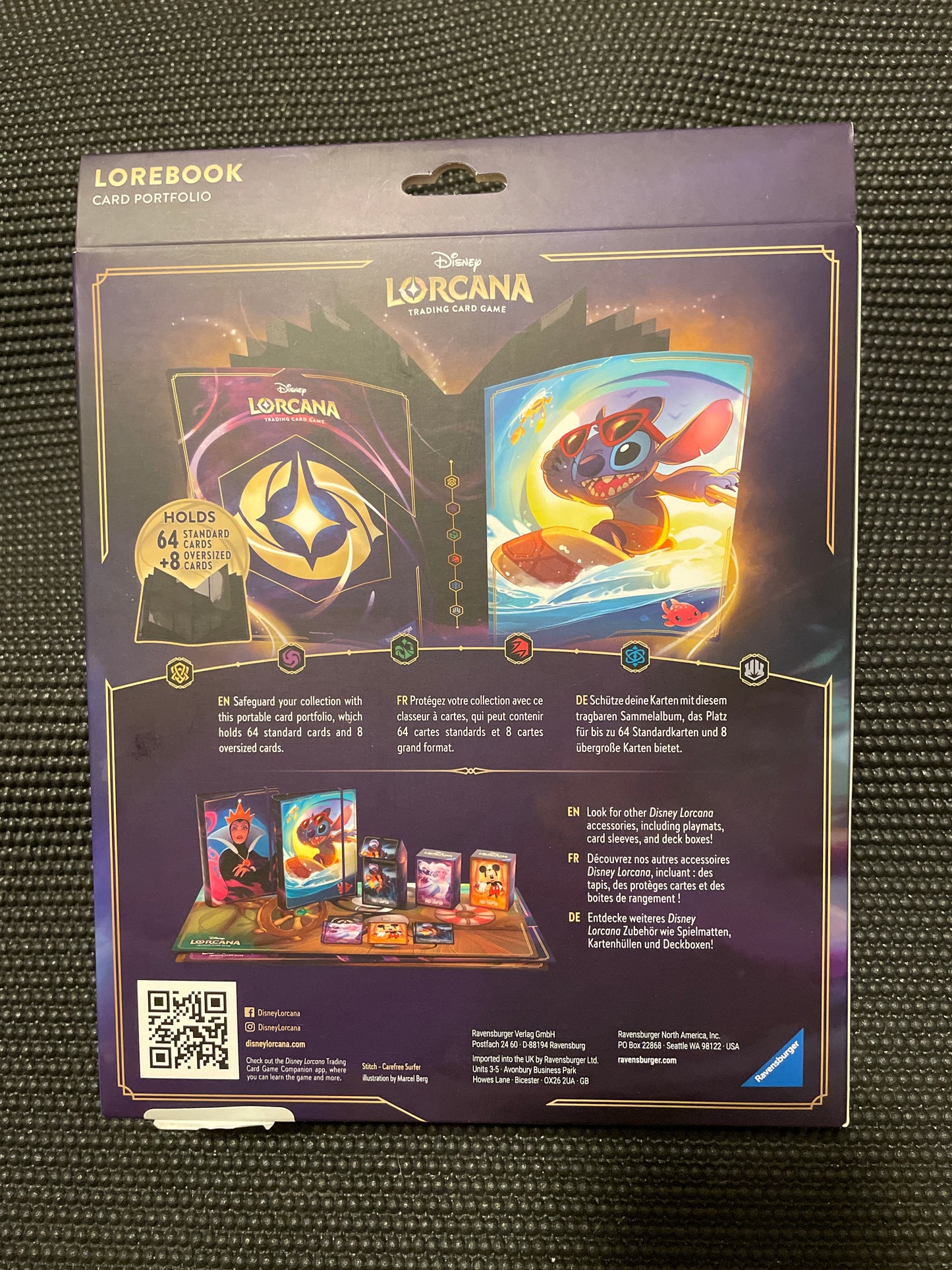 Disney Lorcana Trading Card Game Lorebook Card Portfolio Stitch Surfing