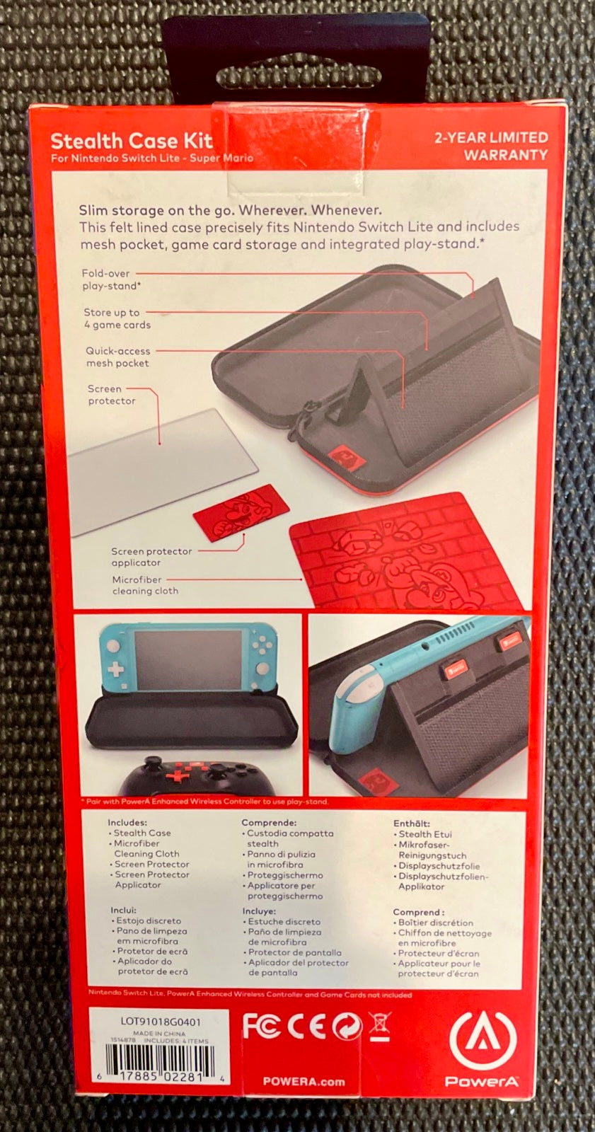 Nintendo Switch Lite Super Mario Bros. Stealth Case Kit - PowerA Protective Case for Nintendo Switch Lite