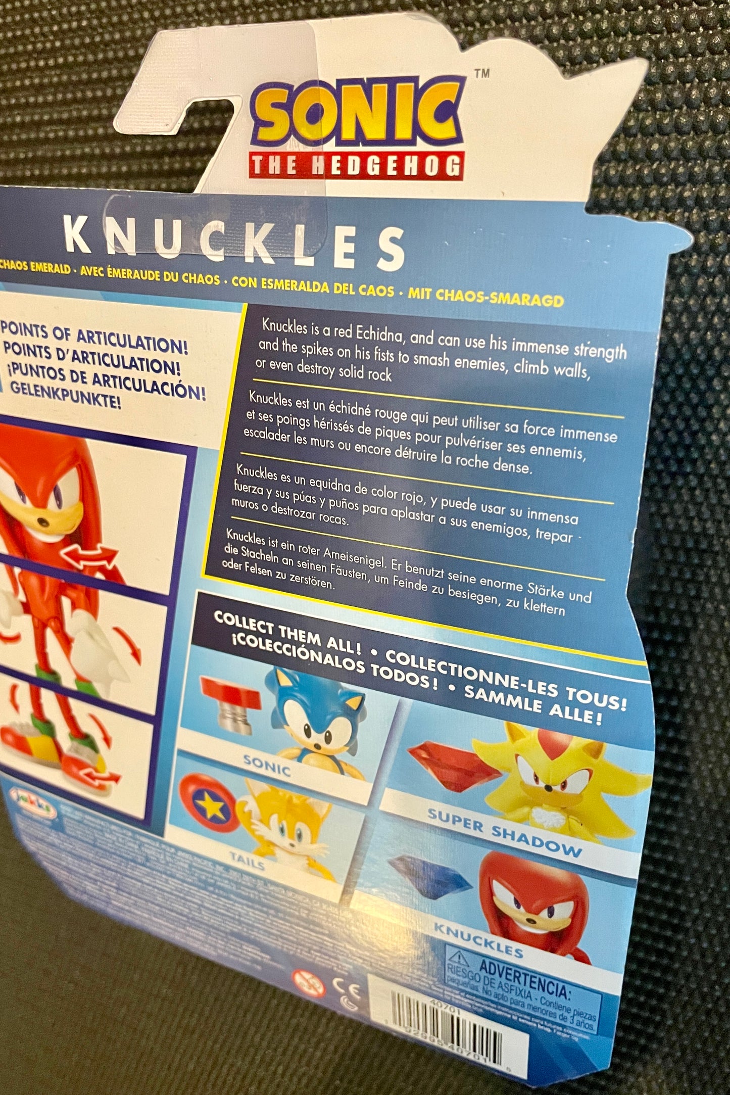 Sonic the Hedgehog Knuckles with Chaos Emerald 4” Action Figure Jakks Pacific