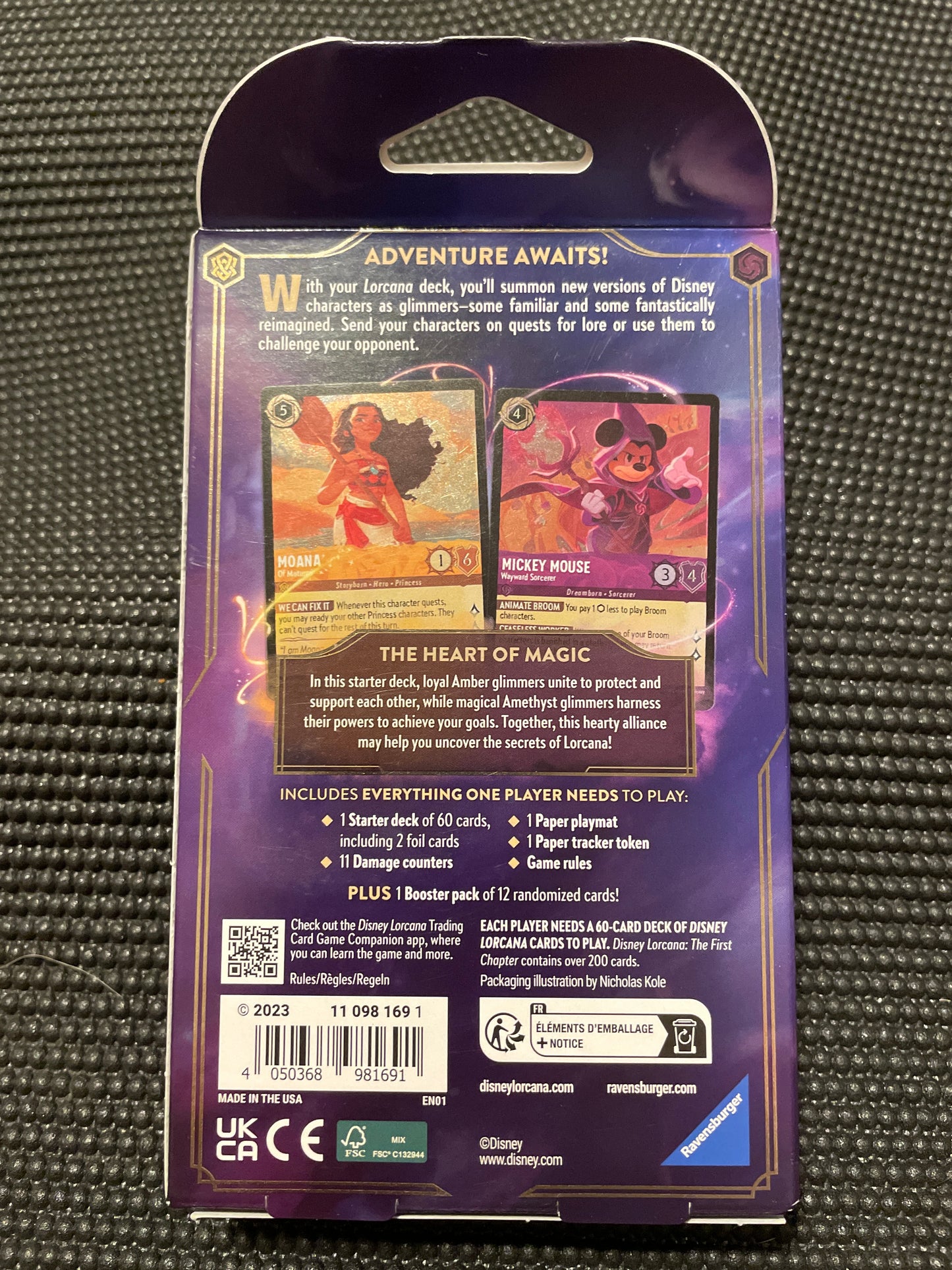 Disney Lorcana Trading Card Game The First Chapter Starter Deck Amber Amethyst 1st Print Ravensburger