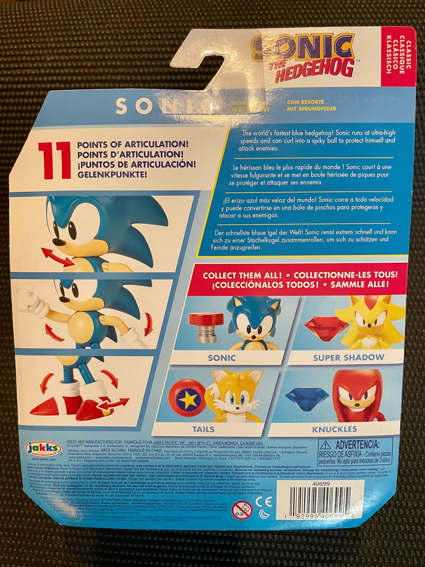 Sonic the Hedgehog Classic Sonic with Spring 4” Action Figure Jakks Pacific