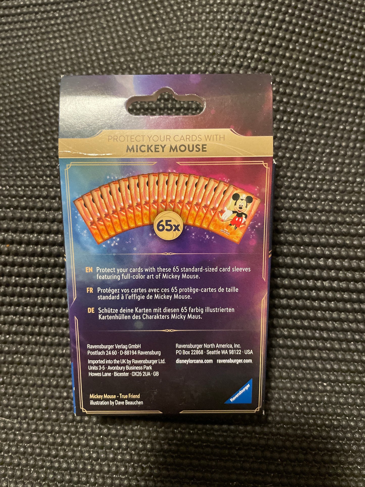 Disney Lorcana Trading Card Game 65 Card Sleeves Mickey Mouse