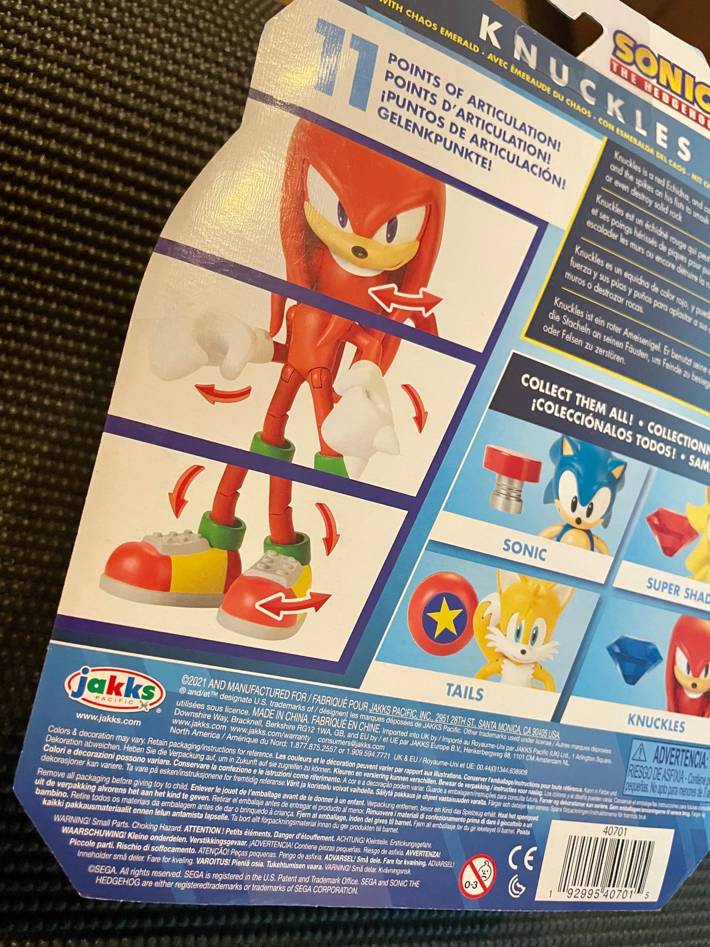 Sonic the Hedgehog Knuckles with Chaos Emerald 4” Action Figure Jakks Pacific
