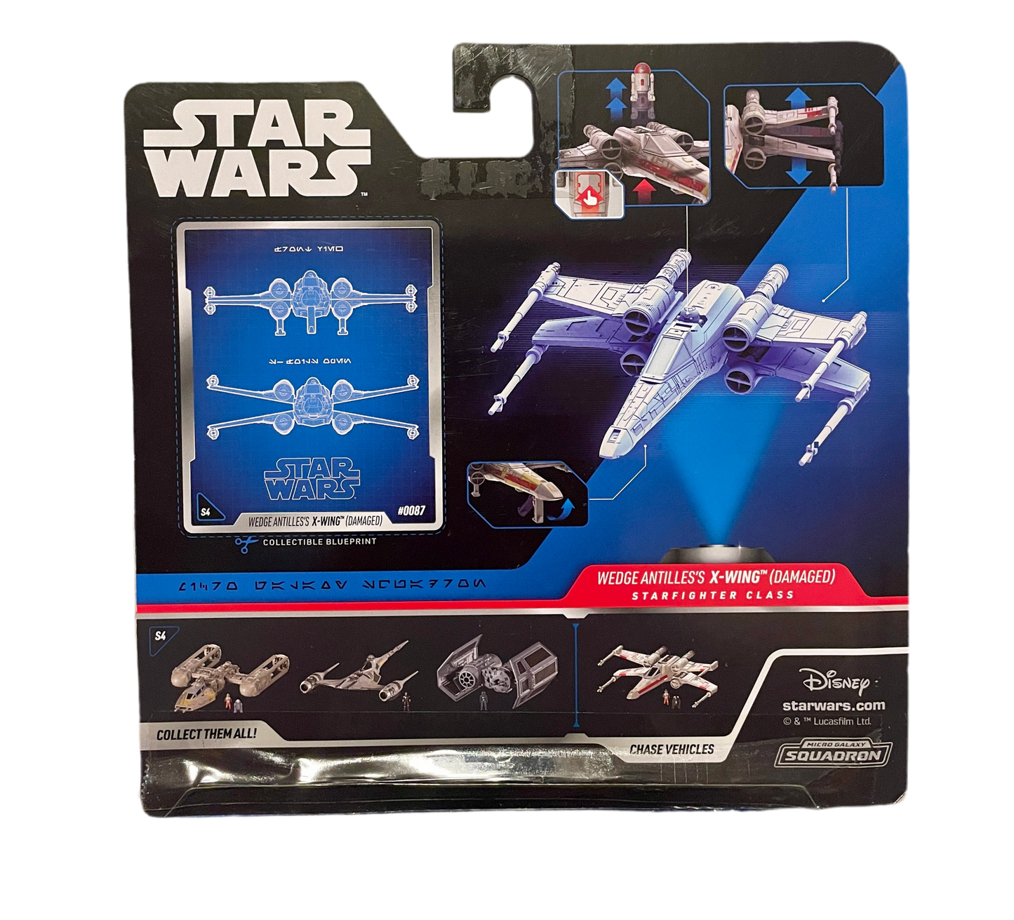 Star Wars Micro Galaxy Squadron Wedge Antilles’s X-Wing (Damaged) #0087 Chase 1 of 15,000 Rare