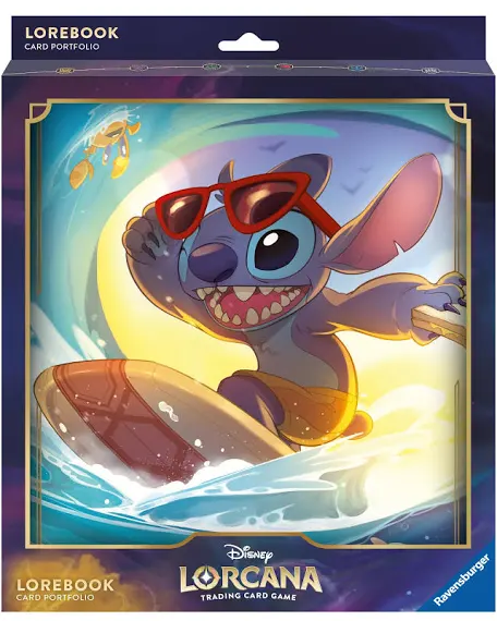 Disney Lorcana Trading Card Game Lorebook Card Portfolio Stitch Surfing
