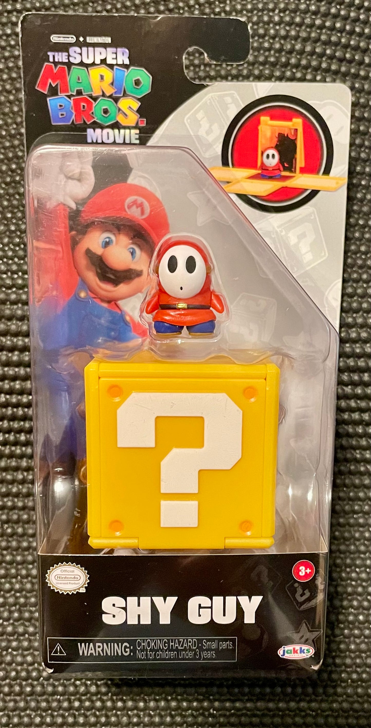 Super Mario Bros. Movie Shy Guy Mini 1” Action Figure & Question Box Display Stand