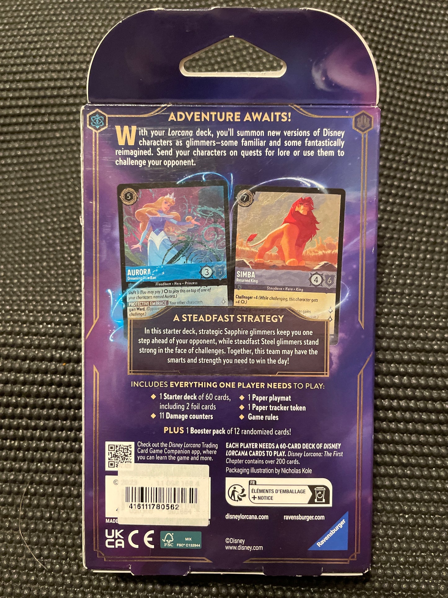 Disney Lorcana Trading Card Game The First Chapter Starter Deck Sapphire Steel 1st Print Ravensburger
