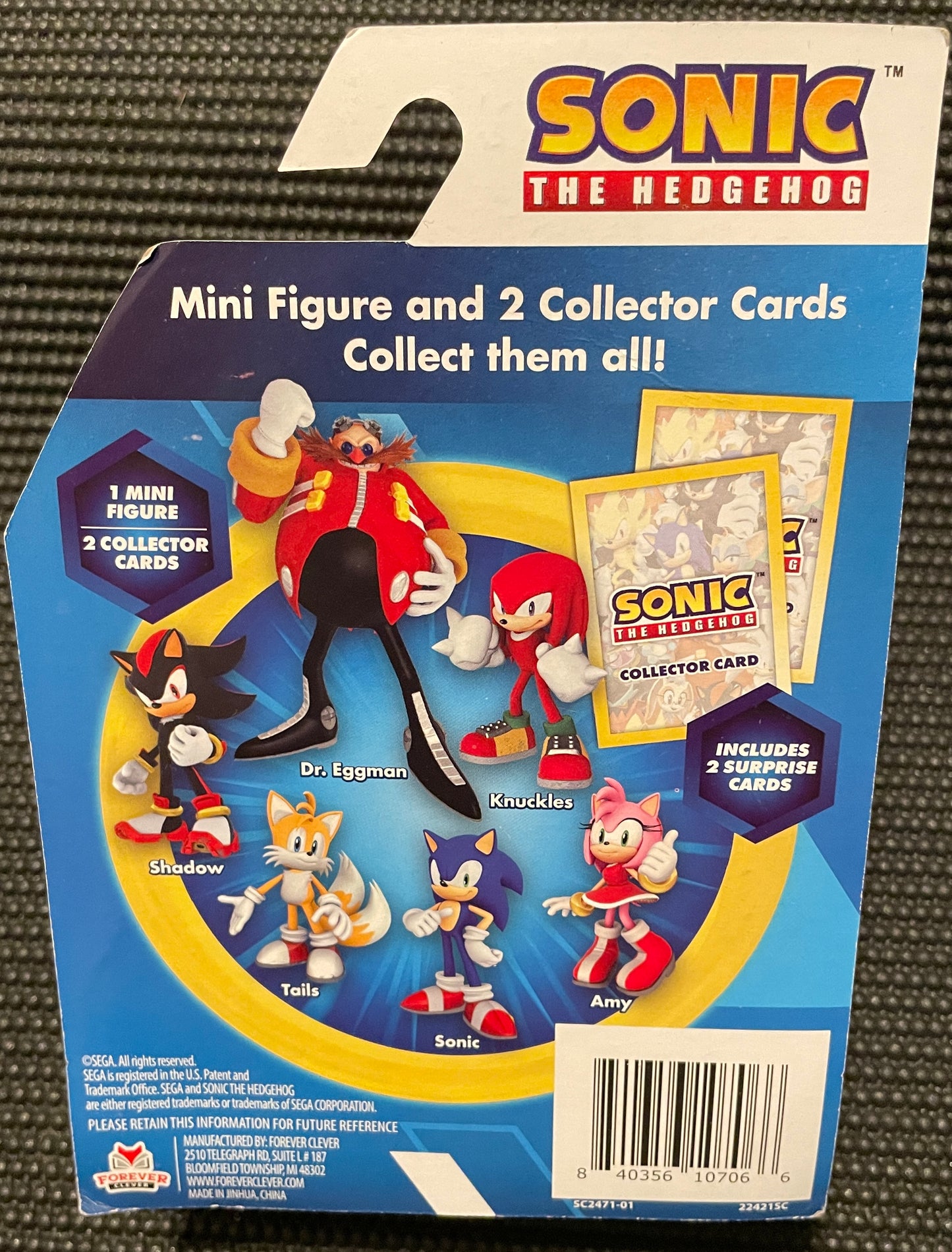 Sonic the Hedgehog Sonic 2.5” Action Figure with 2 Surprise Collector Cards Jakks Pacific
