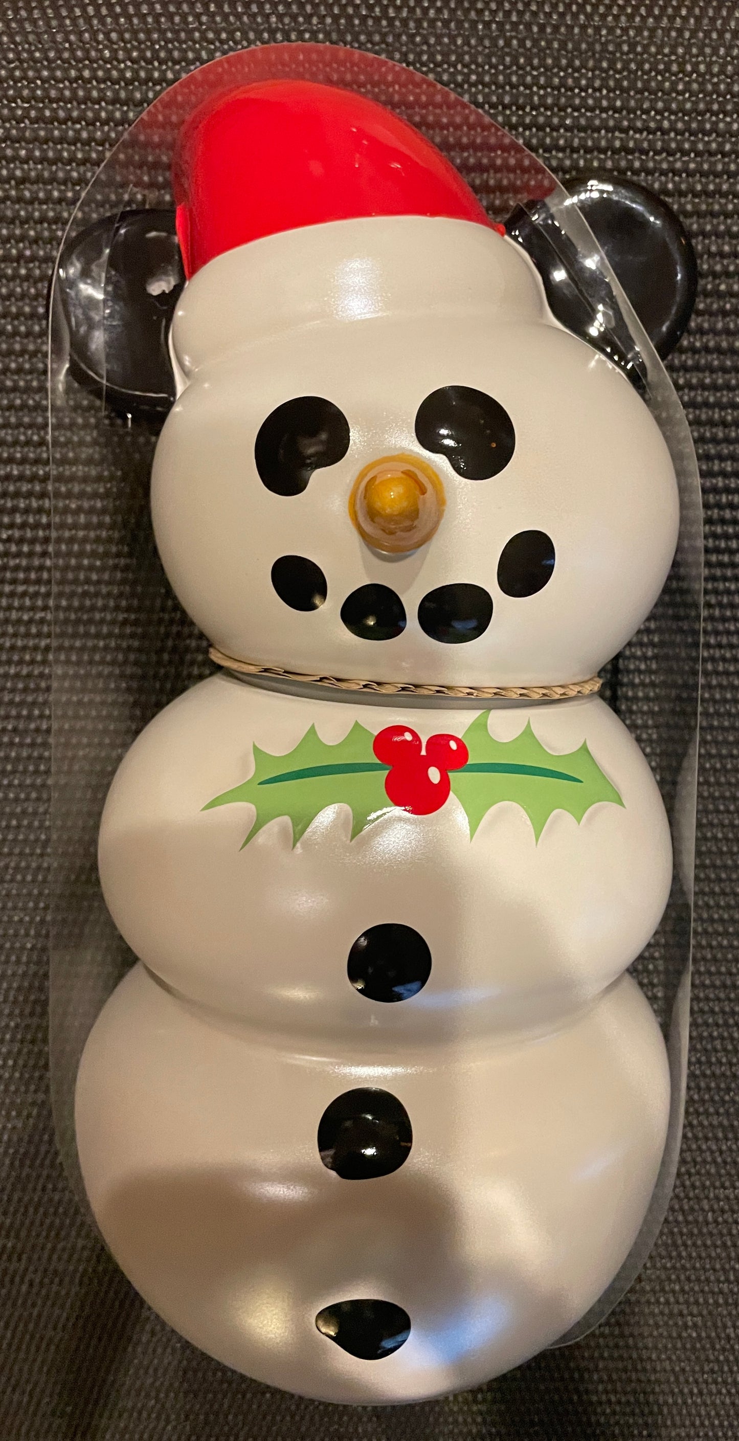 Disney Store Mickey Mouse Snowman Cookie Jar 2023 Limited Edition