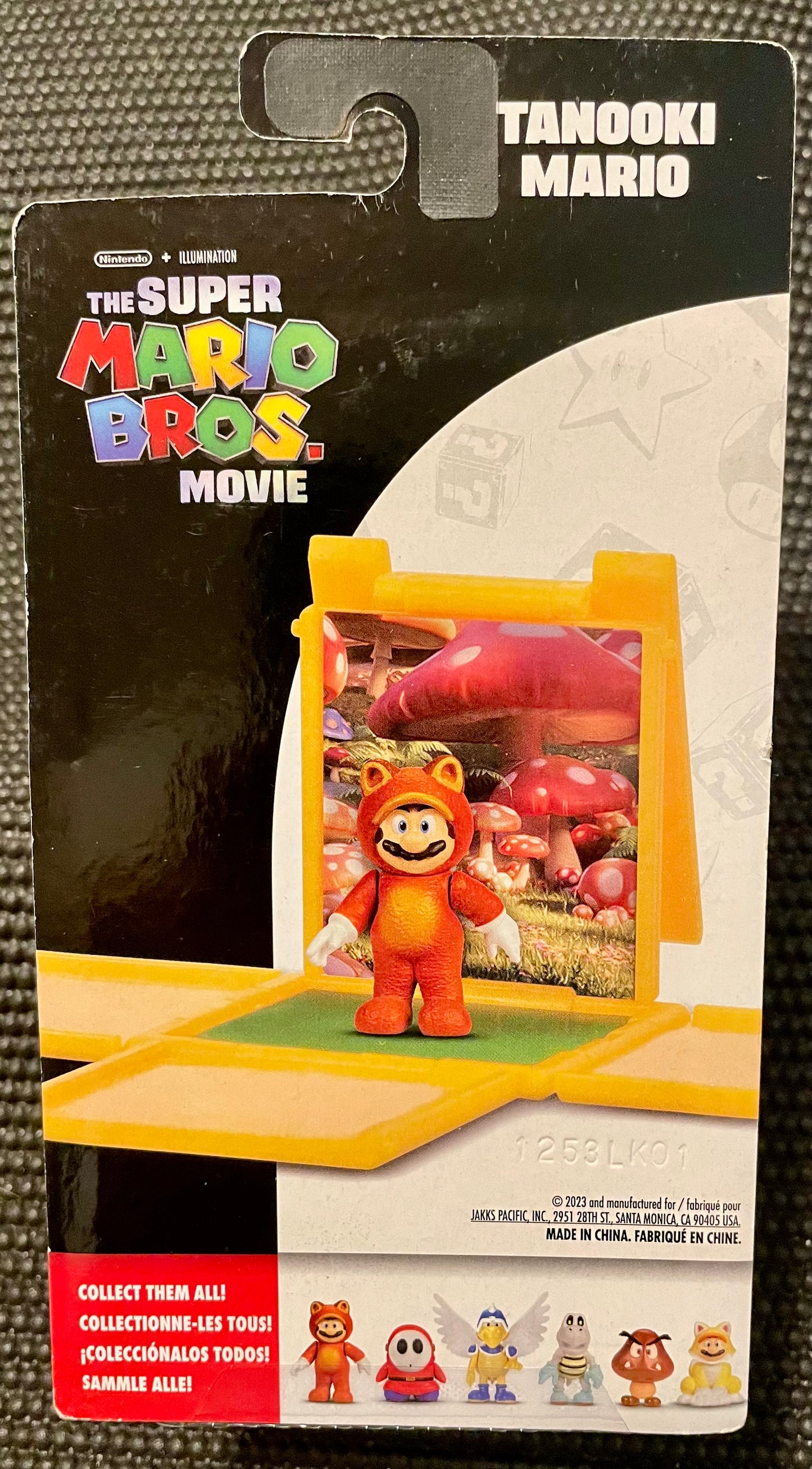Super Mario Bros. Movie Tanooki Mario Mini 1” Action Figure & Question Box Display Stand