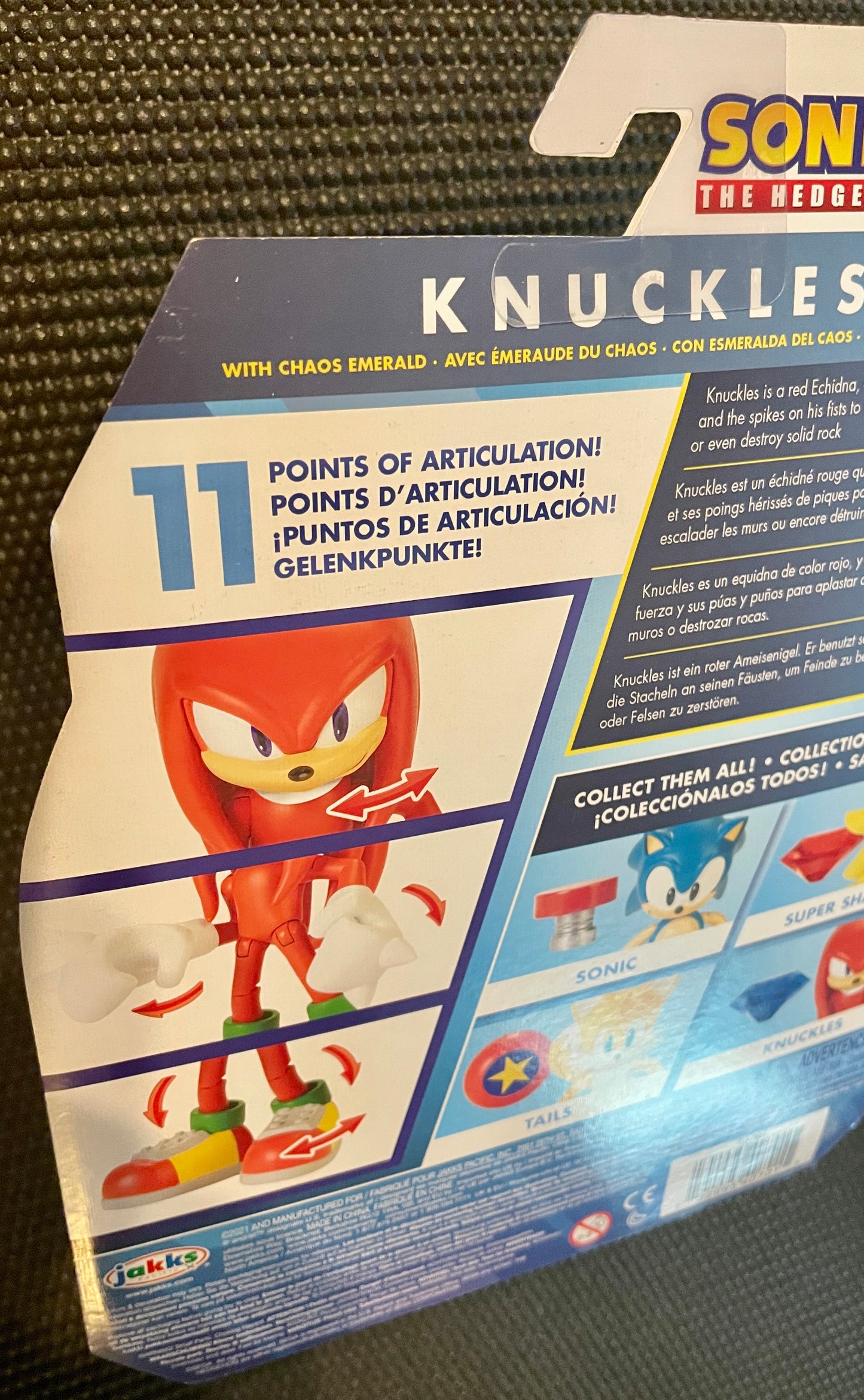 Sonic the Hedgehog Knuckles with Chaos Emerald 4” Action Figure Jakks Pacific