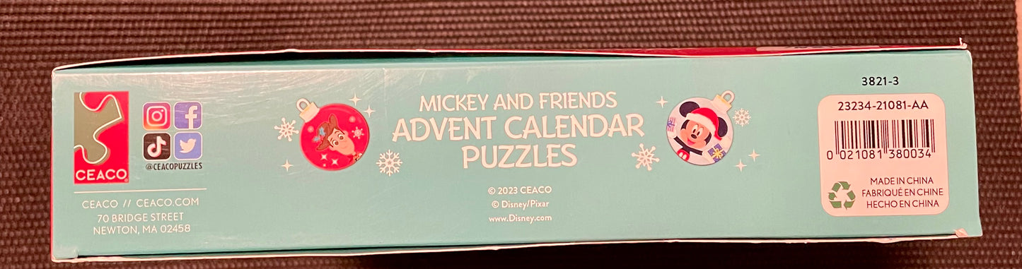 Disney 100 Mickey and Friends Advent Calendar Puzzles 2023 Ceaco