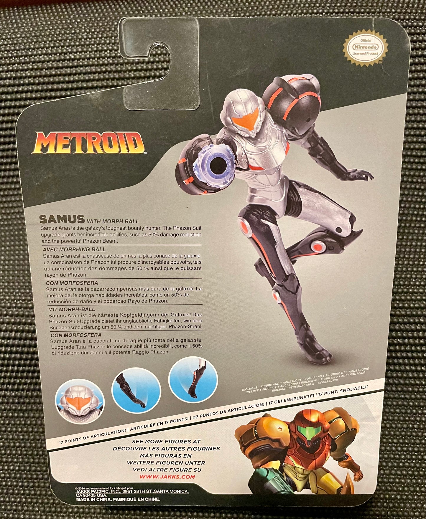 Nintendo Metroid Samus Aran Phazon Suit with Morph Ball Jakks Pacific 4” Figure