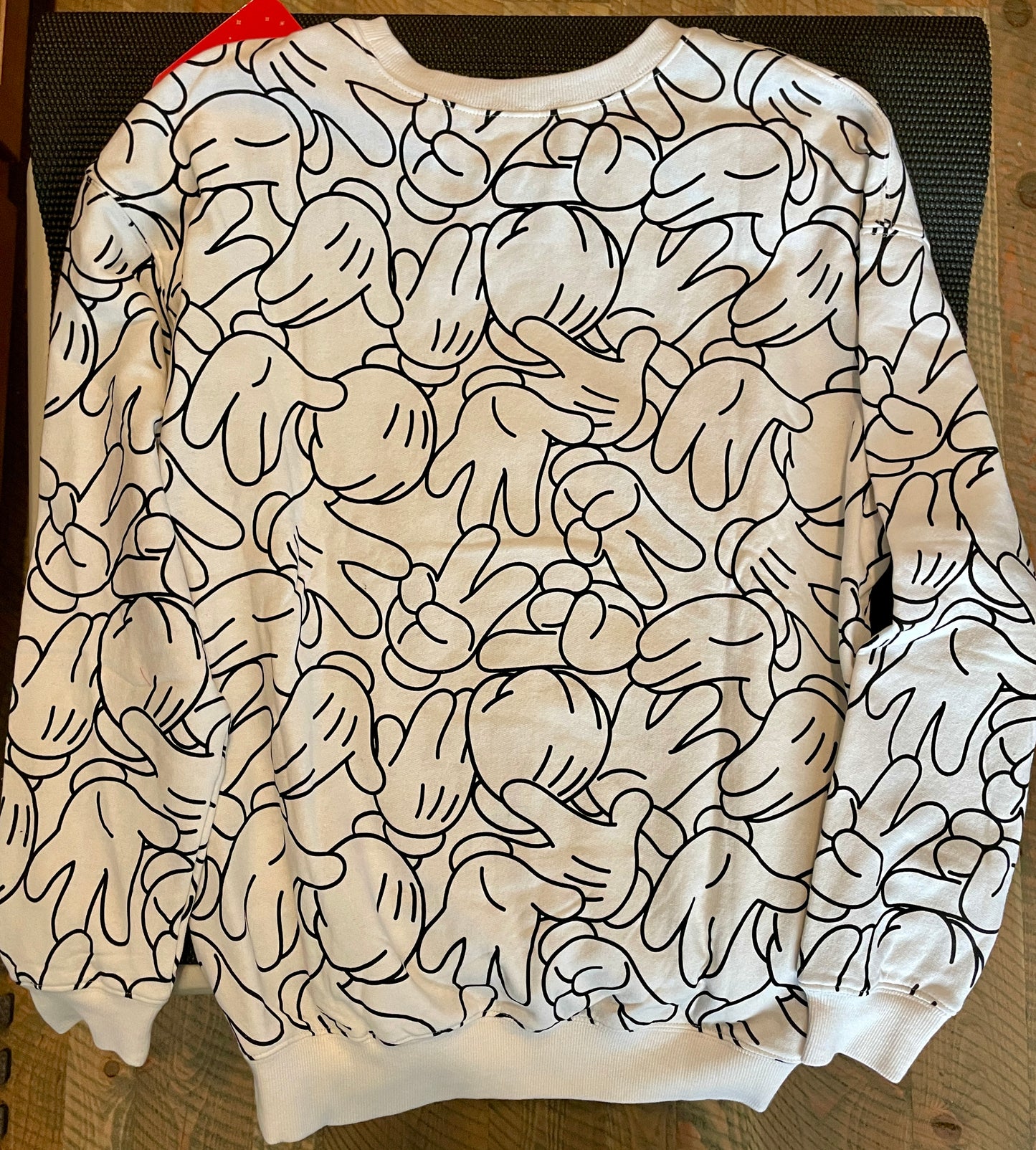Disney 100 Retro Reimagined Icon Sweatshirt Mickey Mouse Gloves White Large