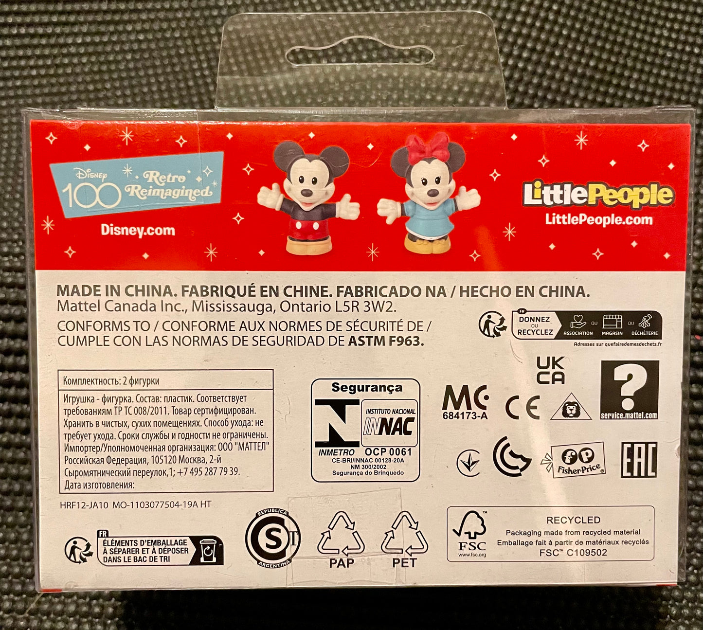 Disney 100 Retro Reimagined Little People Collector Series Mickey & Minnie Mouse Target Exclusive