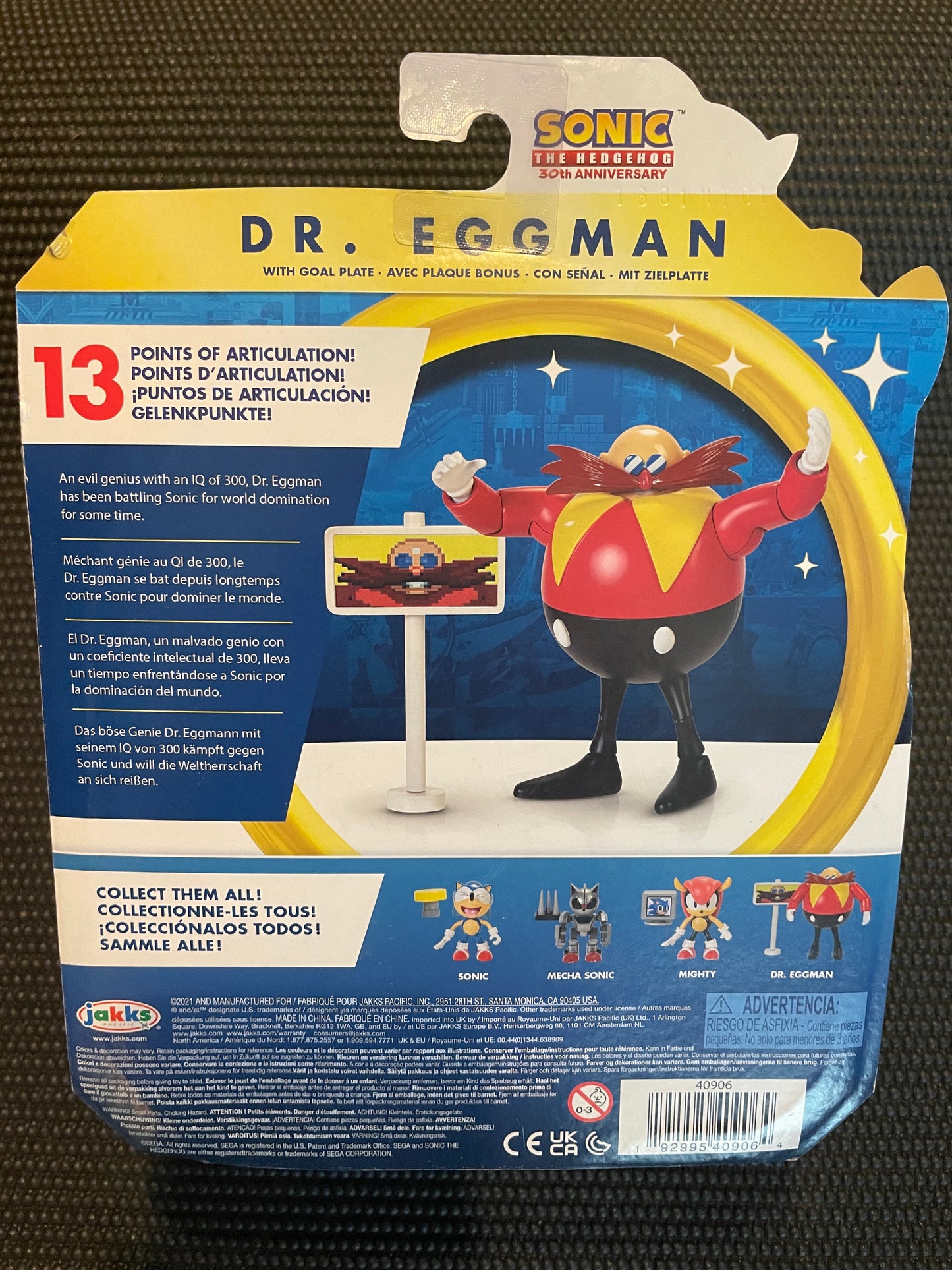 Sonic the Hedgehog Dr. Eggman with Goal Plate 4” Action Figure Jakks Pacific