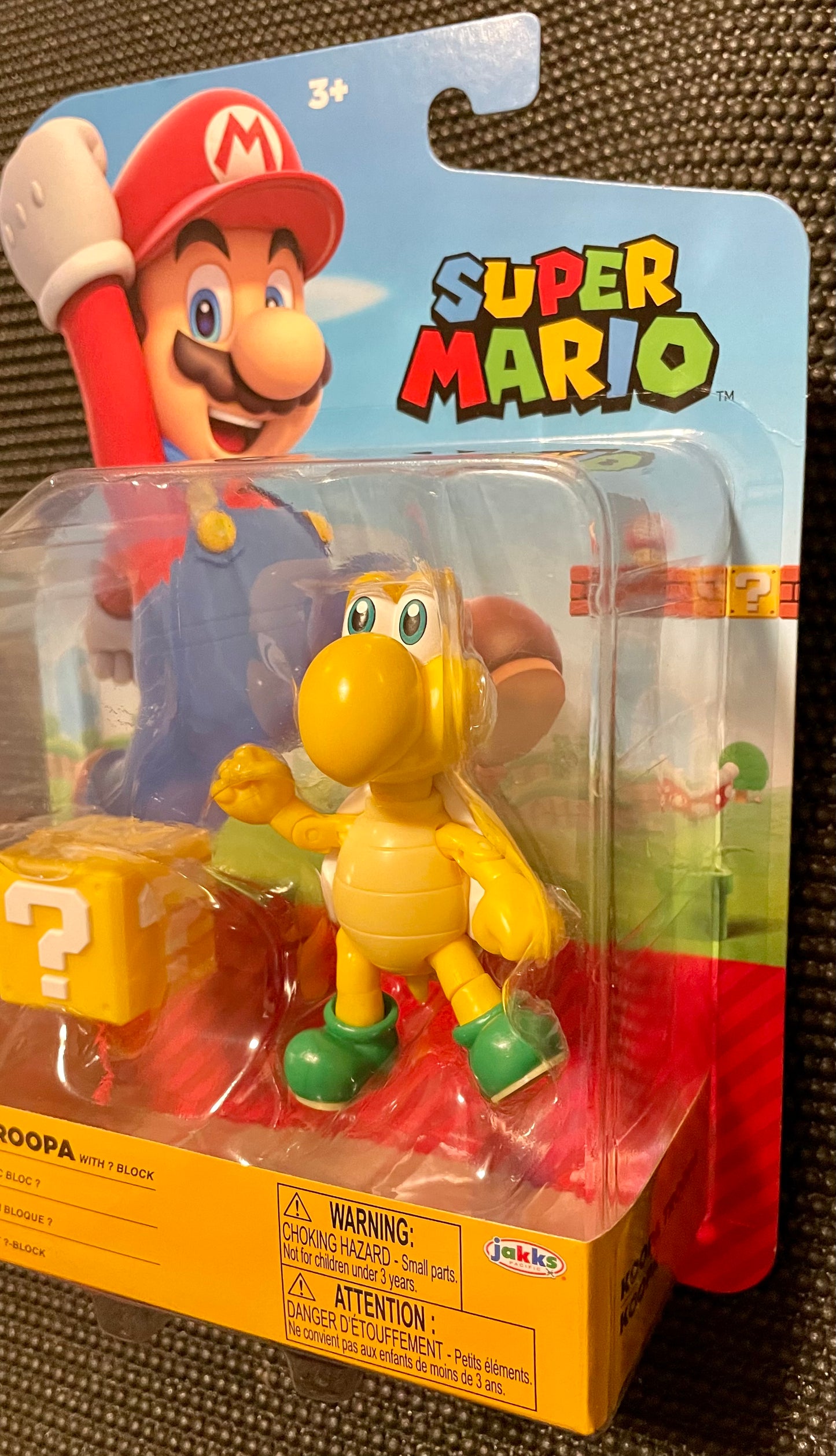 Super Mario Koopa Troopa with ? Block 4” Figure Jakks Pacific World of Nintendo
