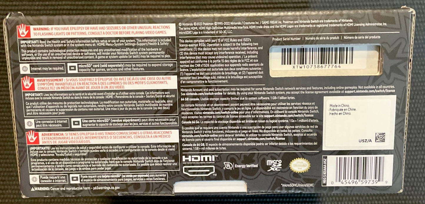 Nintendo Switch OLED Pokémon Scarlet & Violet Edition Console