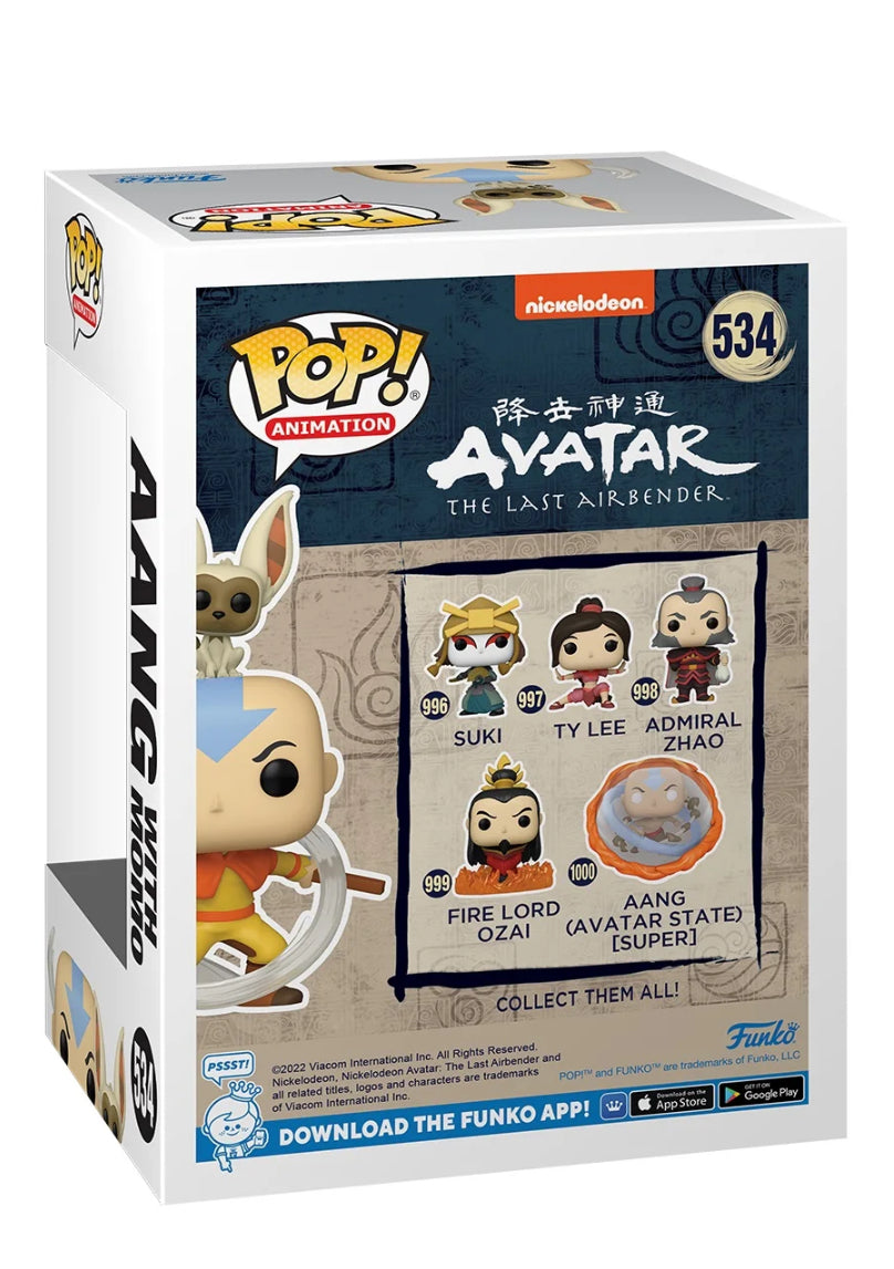 Funko Pop Tees Avatar The Last Airbender Aang with Momo Glow #534 Walmart Size Extra Large XL