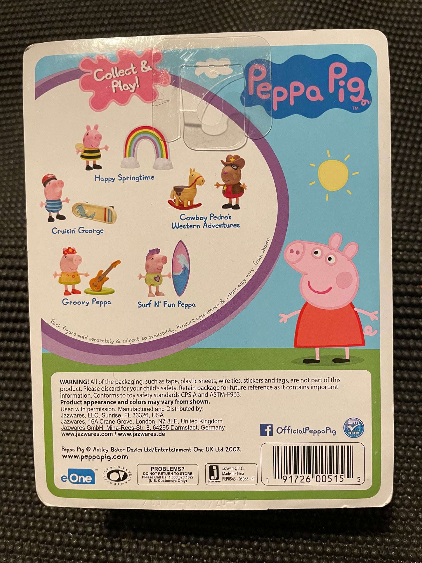 Peppa Pig Surf N’ Fun Peppa Figure with Surfboard Accessory Jazwares