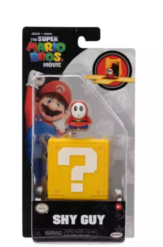 Super Mario Bros. Movie Shy Guy Mini 1” Action Figure & Question Box Display Stand