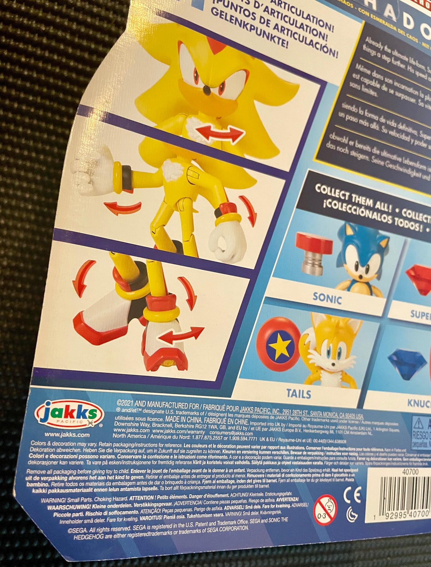 Sonic the Hedgehog Super Shadow with Chaos Emerald 4” Action Figure Jakks Pacific