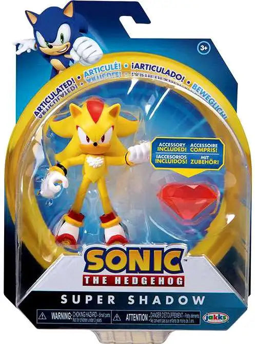 Sonic the Hedgehog Super Shadow with Chaos Emerald 4” Action Figure Jakks Pacific