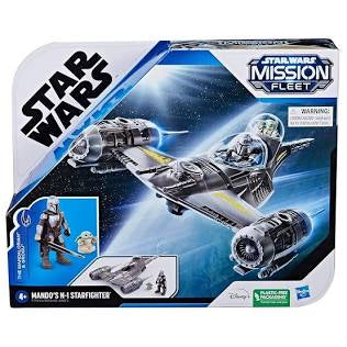 Star Wars Mission Fleet Mando’s N-1 Starfighter with The Mandalorian & Grogu Figures