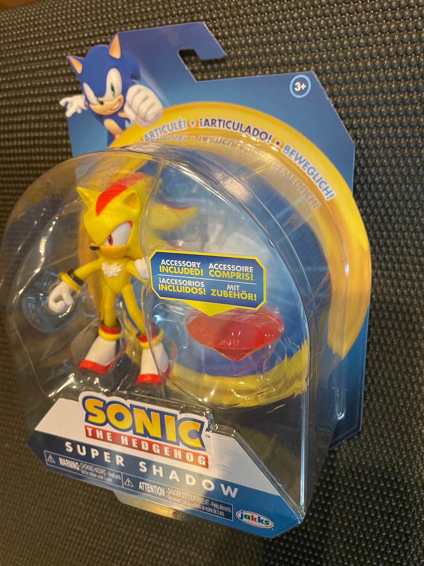Sonic the Hedgehog Super Shadow with Chaos Emerald 4” Action Figure Jakks Pacific