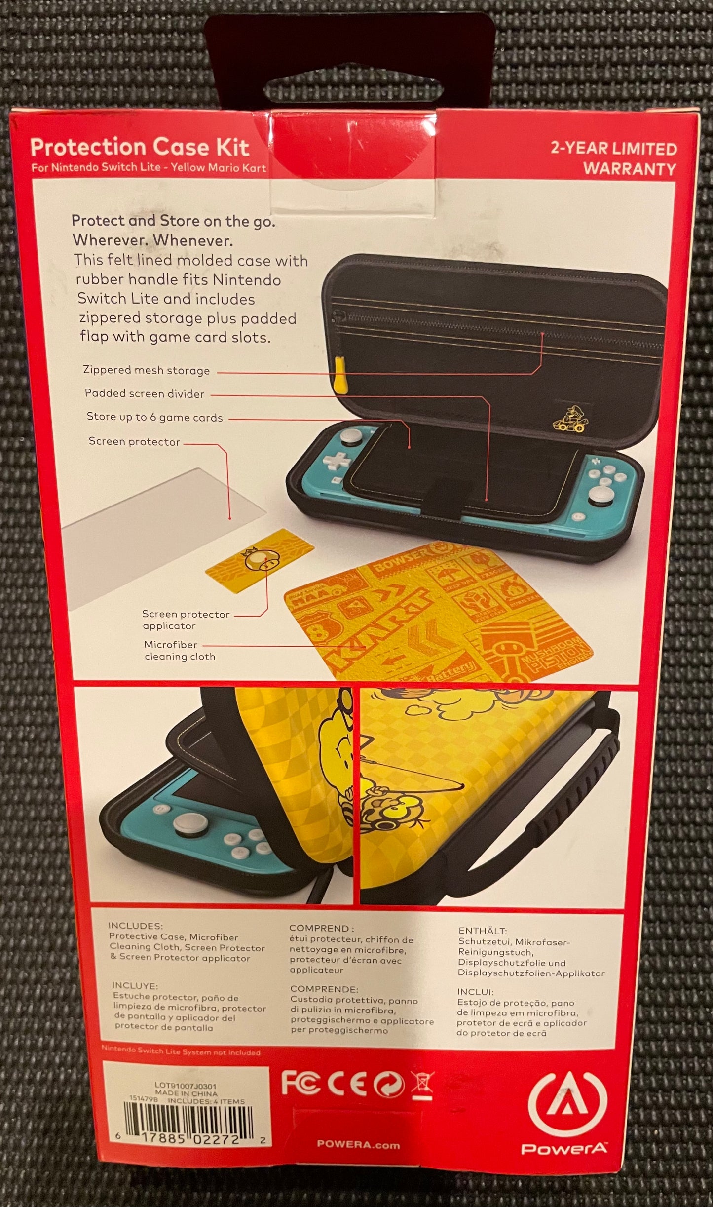 Nintendo Switch Lite Protection Case Kit MarioKart - Black & Yellow