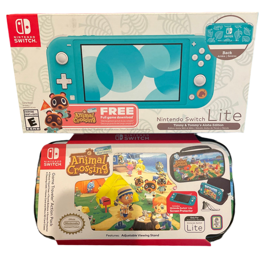 Nintendo Switch Lite Timmy & Tommy’s Aloha Edition Walmart Exclusive with Animal Crossing New Horizons Game & Carrying Case Included