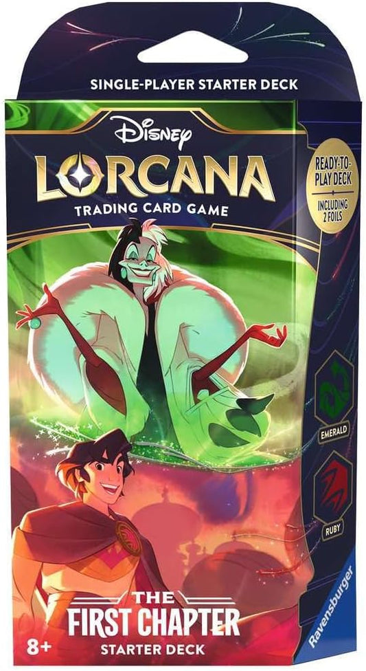Disney Lorcana Trading Card Game The First Chapter Starter Deck Emerald Ruby 1st Print Ravensburger