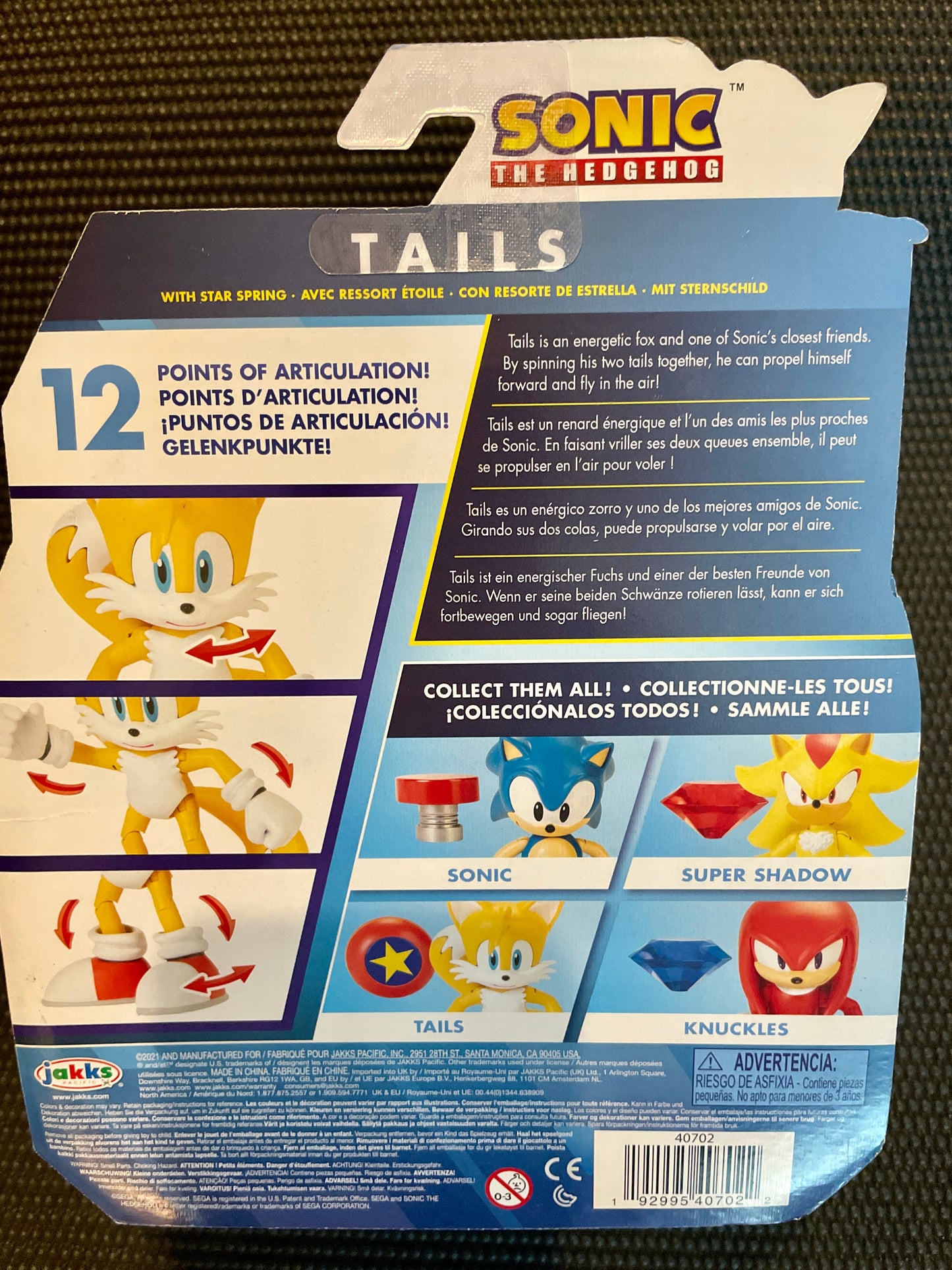 Sonic the Hedgehog Tails with Star Spring 4” Action Figure Jakks Pacific