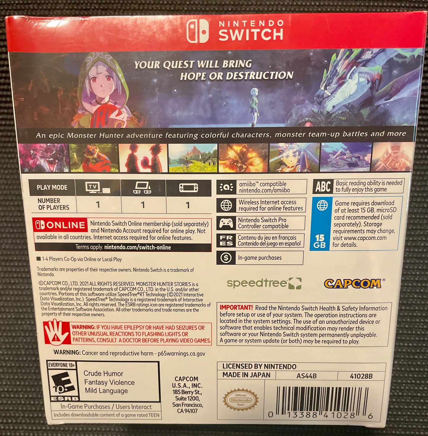 Nintendo Switch Monster Hunter Stories 2 Wings of Ruin Collector’s Edition - Game Card, Amiibo, & Extras!