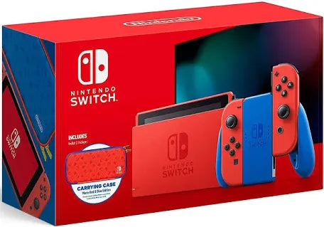 Nintendo Switch Mario Red & Blue Edition Console with Carrying Case - Retired - Limited Edition Console with Accessories