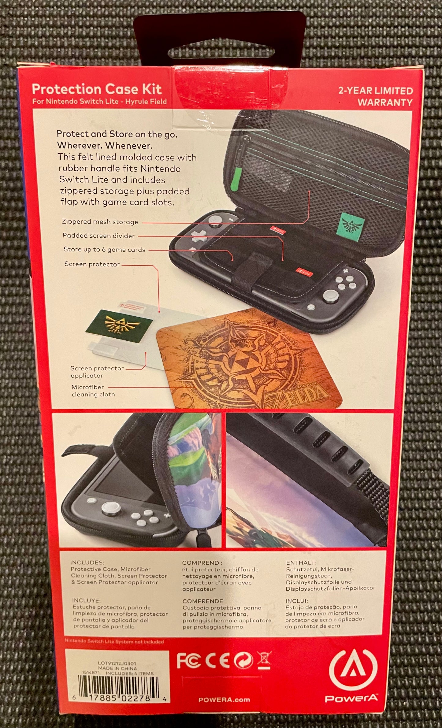 Nintendo Switch Lite Protection Case Kit - The Legend Of Zelda - PowerA Carrying Case - New